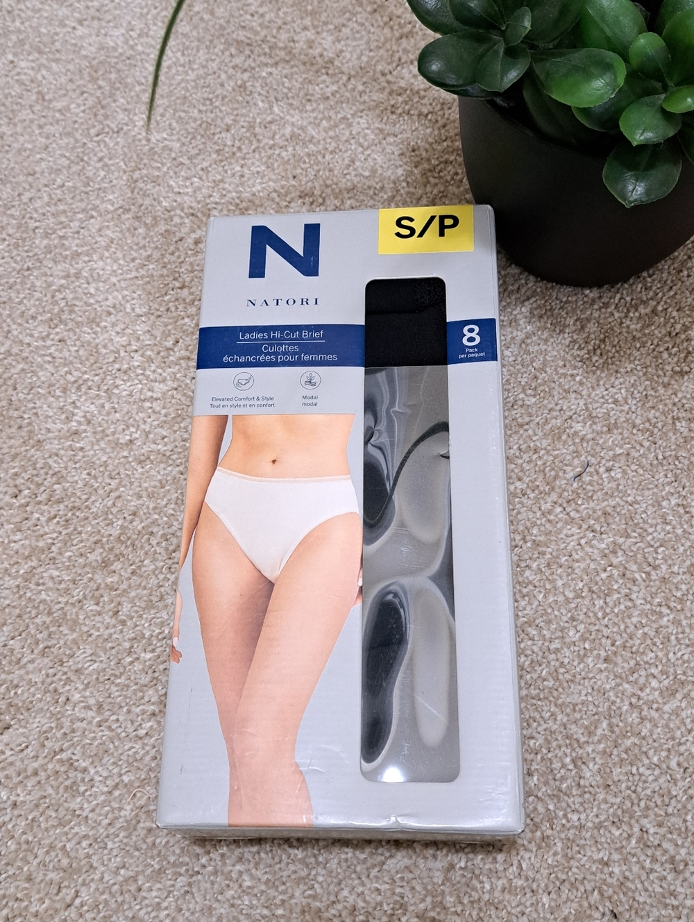 Natori Underwear 8 Pack Panties Womens Size Small Hi Cut Briefs Black NEW